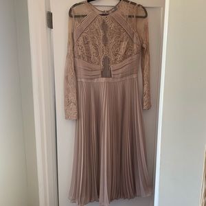 ASOS dress sheer floral rose gold